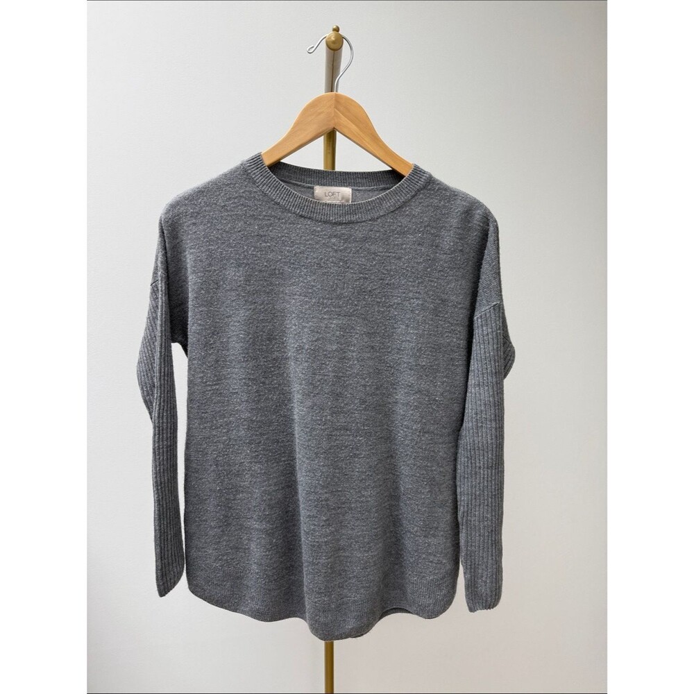 LOFT Gray Crewneck Sweater XS